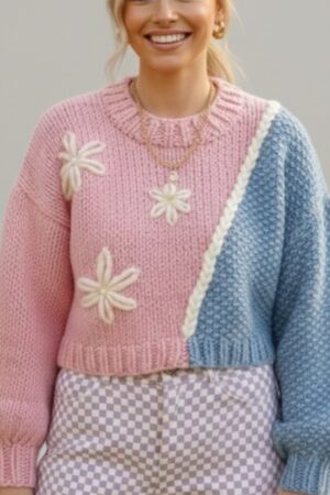 Floral Block knit