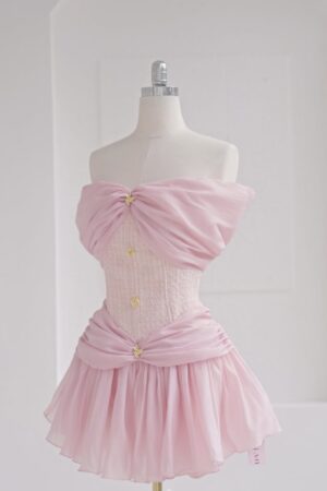 Blush Petal Off-Shoulder Dress