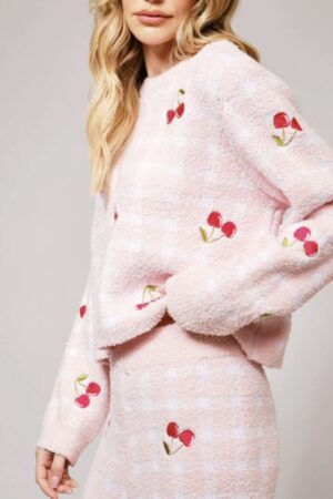 Cherry Bliss Cozy Sweater Top
