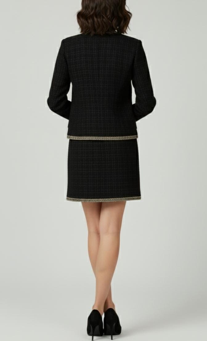 Noir Royale Pearl-Trim Tweed Co-ord Set - Image 2