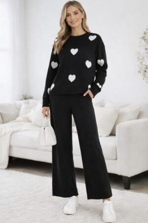 Mynway Noir Heart Knit Co-ord Set