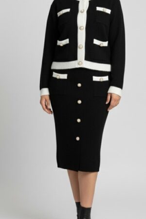 Mynway Noir Royale Pearl-Trim Tweed Co-Ord Set