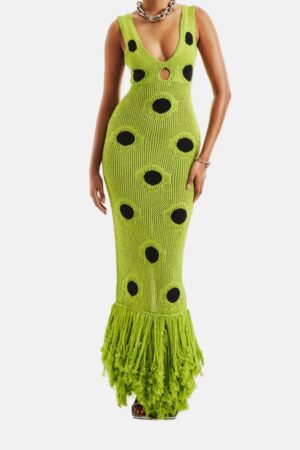 Neon Bloom Cutout Knit Dress