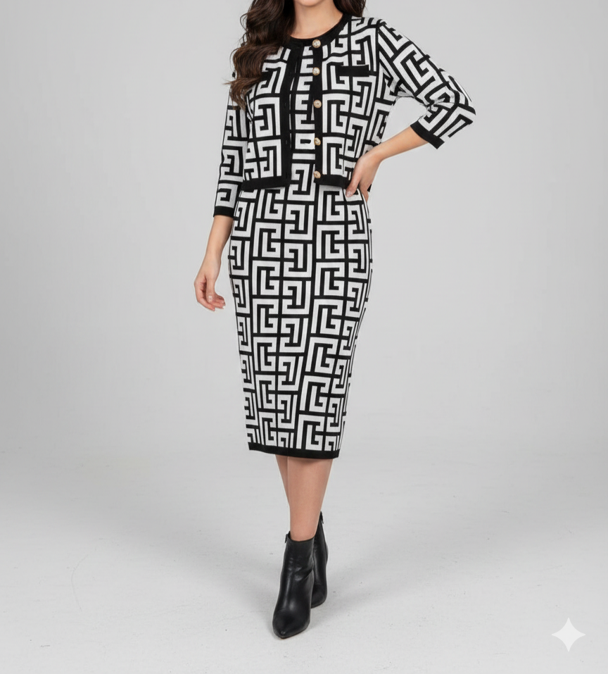 Mynway Geo Luxe Knit Co-Ord Set