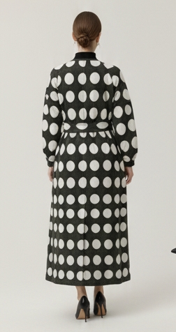 Polka Noir Statement Overlay Dress - Image 4