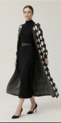 Polka Noir Statement Overlay Dress - Image 2