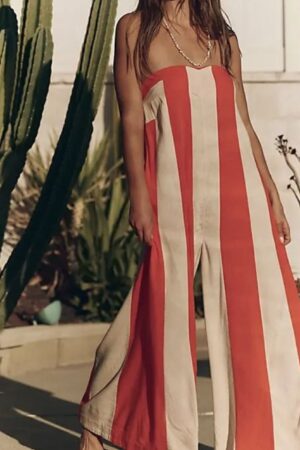 Sunset Stripe Wide-Leg Dress