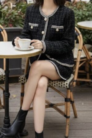 Chic Parisienne Tweed Suiting Set