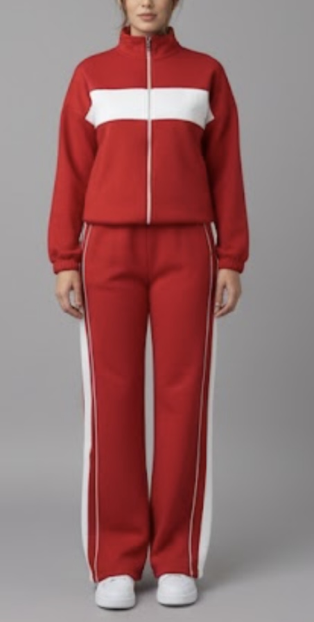 Luxe Stripe Panel Co-ord Set – Red Edition