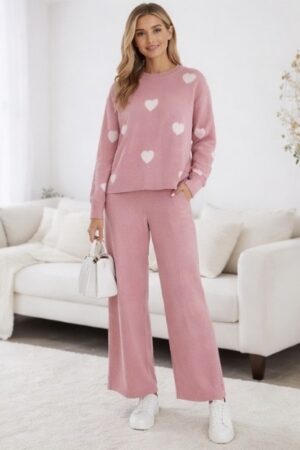 Mynway Blush Heart Knit Co-ord Set