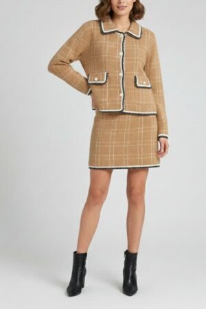 Mynway Camel Check Parisian Tweed Co-Ord Set