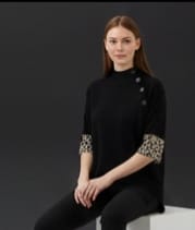 Midnight Luxe Buttoned Tunic Top - Image 2