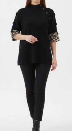 Midnight Luxe Buttoned Tunic Top - Image 5