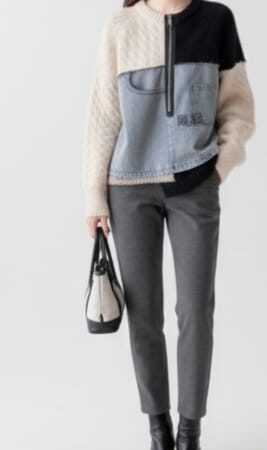 Mynway Luxe Patchwork Knit Top