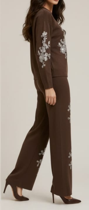 Mynway Cocoa Floral Knit Co-Ord Set - Image 2