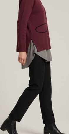 Mynway Wine Abstract Knit Top