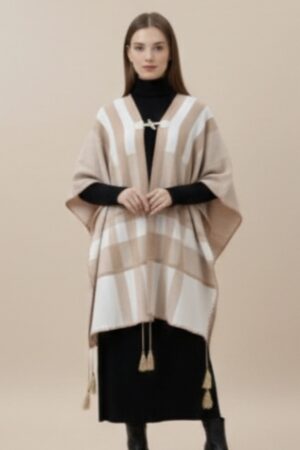 Mynway Beige Luxe Cape Poncho