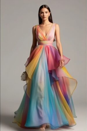 🌈 Mynway Aurora Ombre Organza Gown
