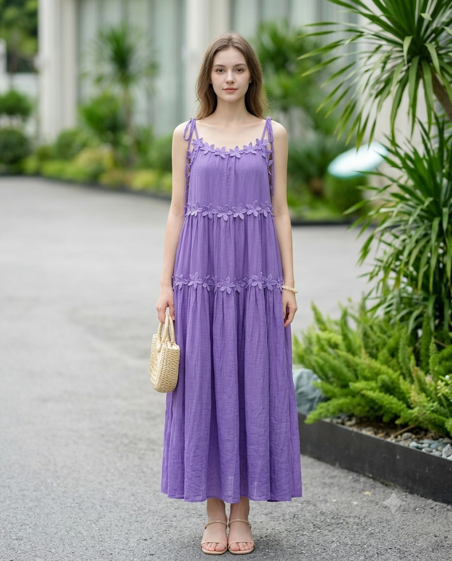 Lavender Bloom Maxi Dress