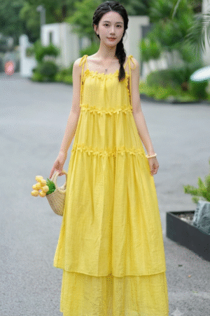 Sunlit Blossom Maxi Dress