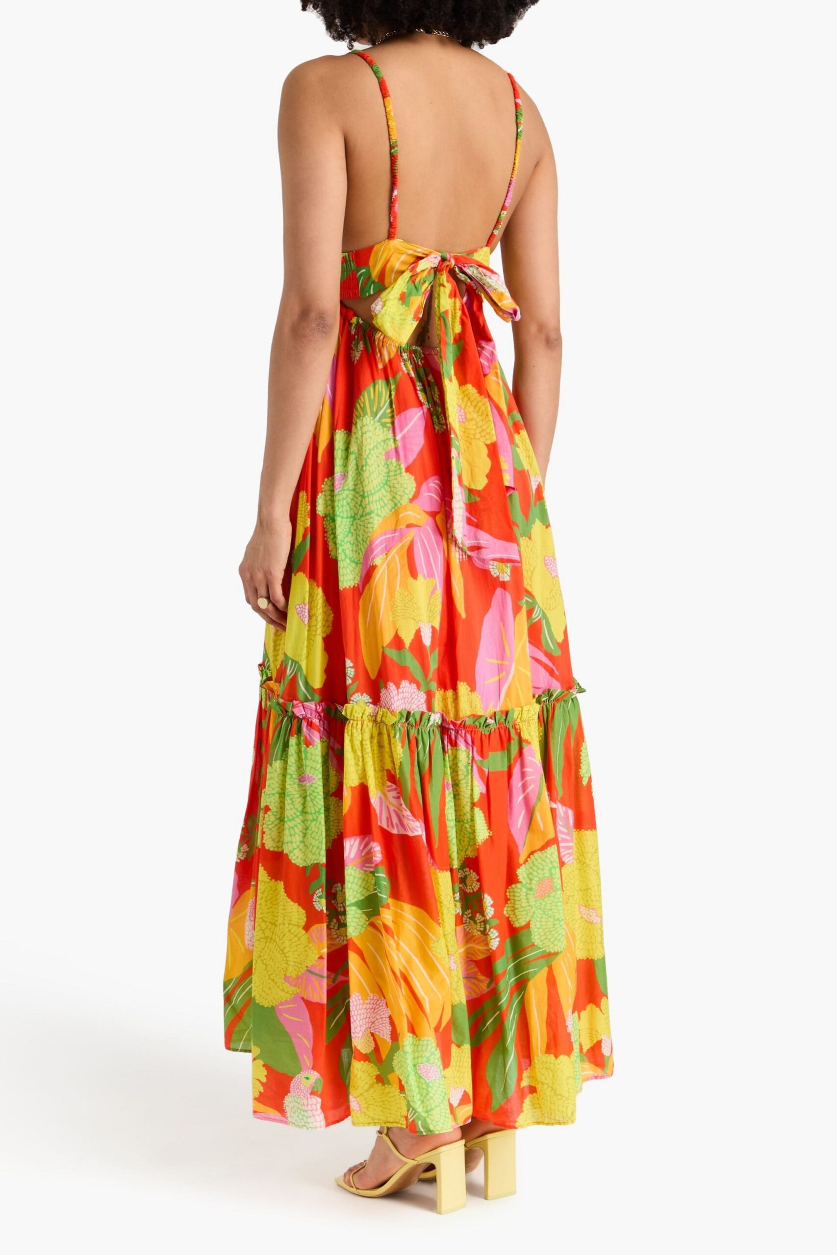 Mynway Tropical Printed Smocked Maxi Dress - Image 2