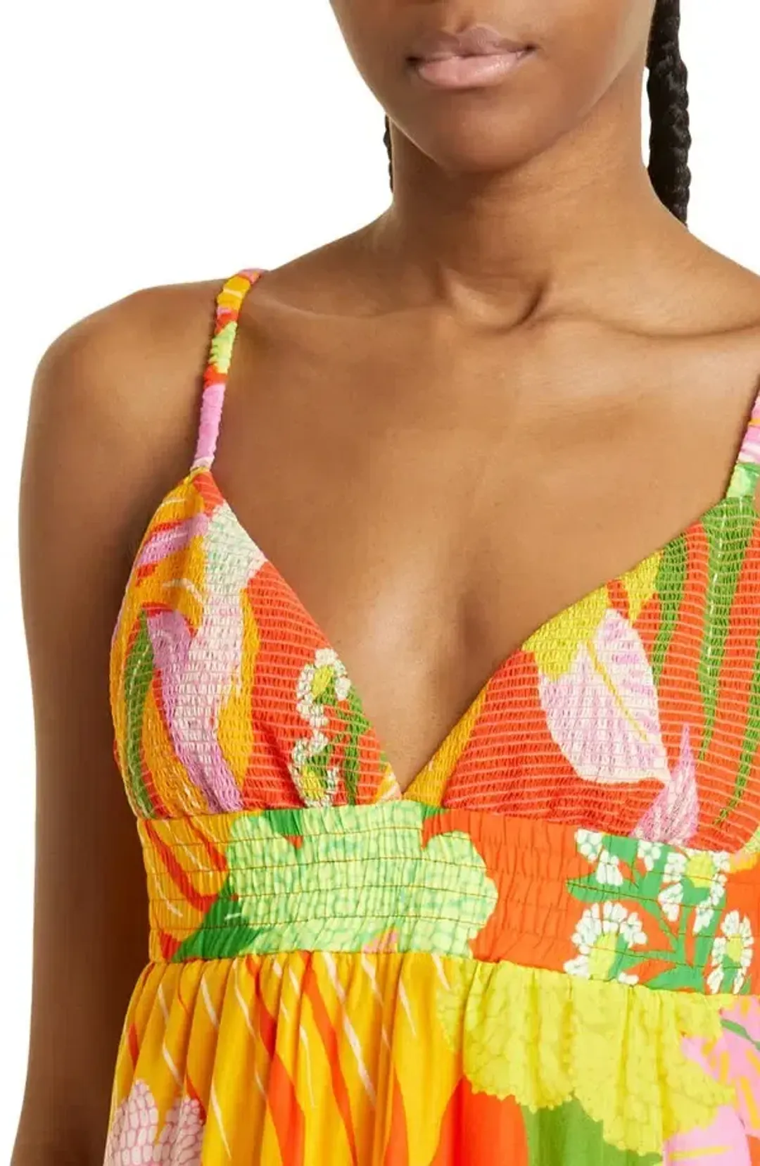 Mynway Tropical Printed Smocked Maxi Dress - Image 6