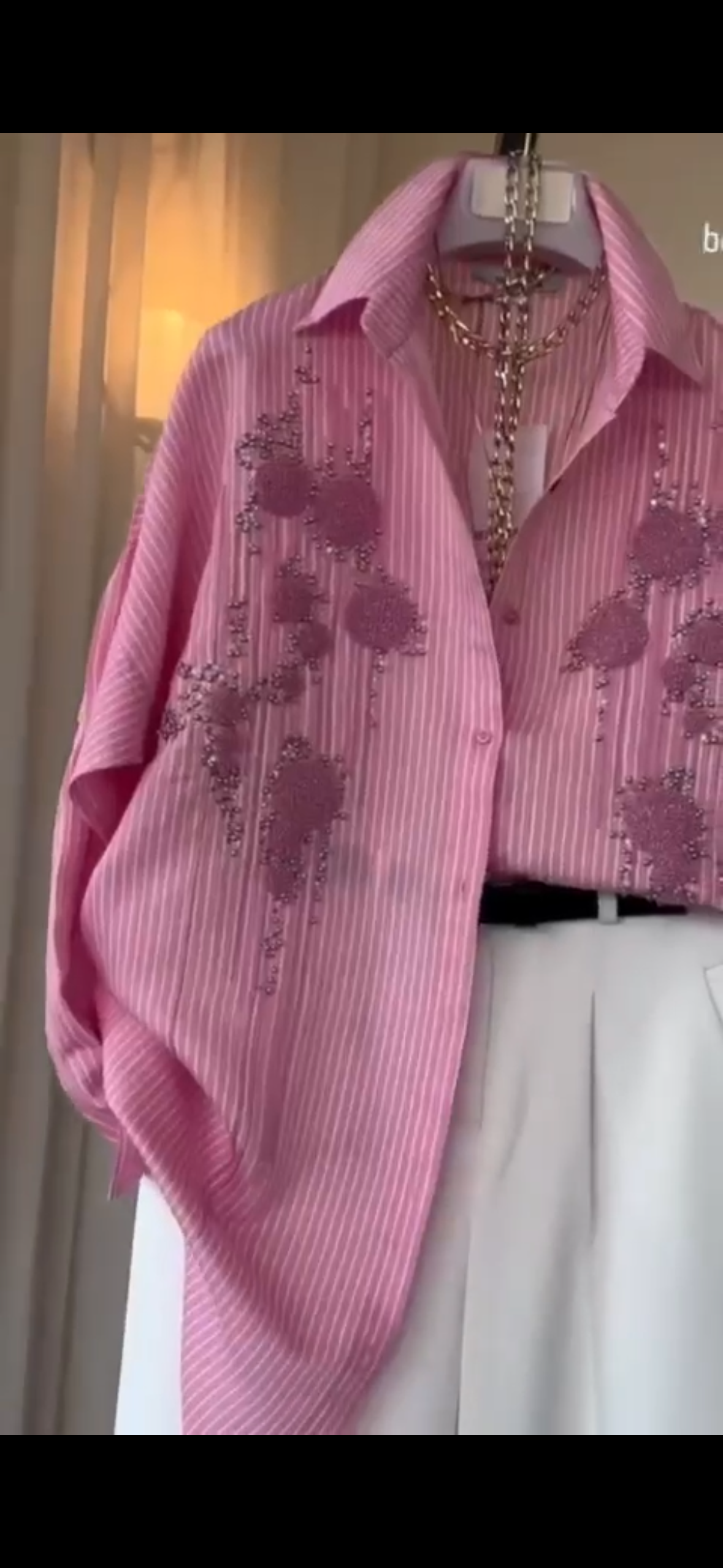 Lumière Embellished Stripe Shirt - Image 8