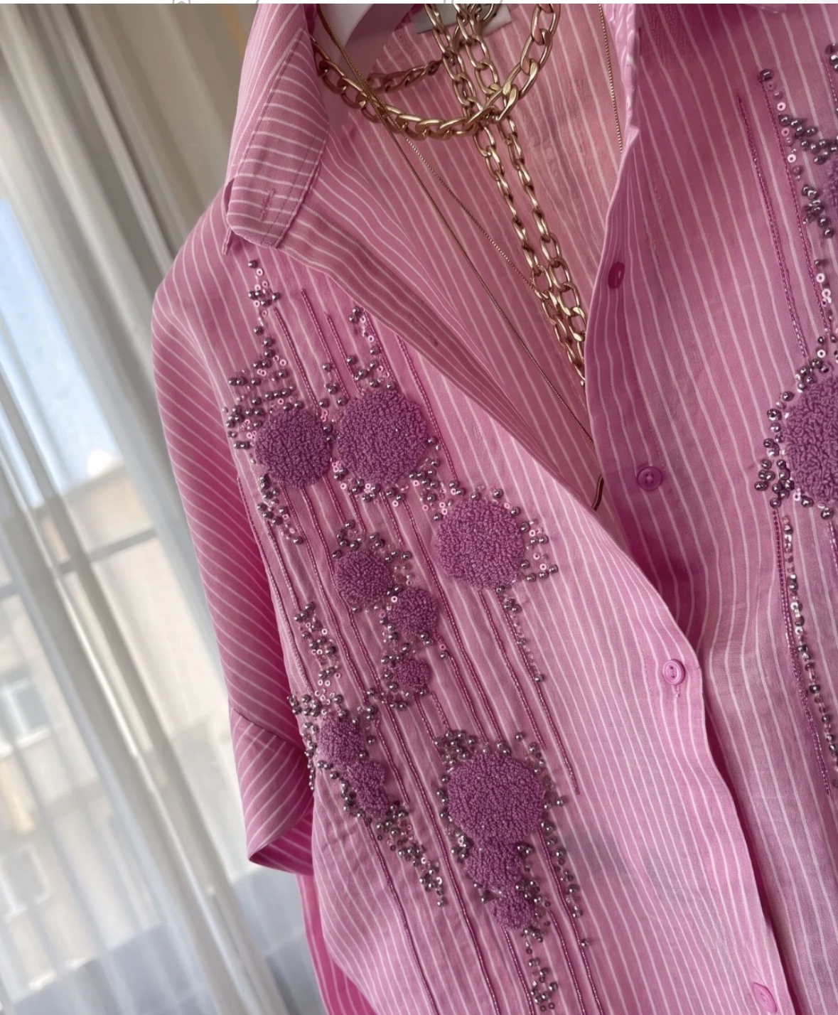 Lumière Embellished Stripe Shirt