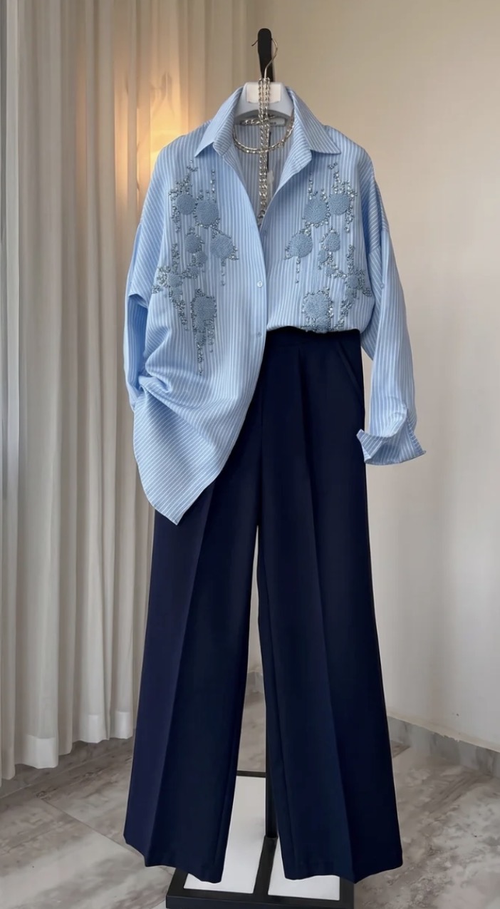 Lumière Embellished Stripe Shirt - Image 4