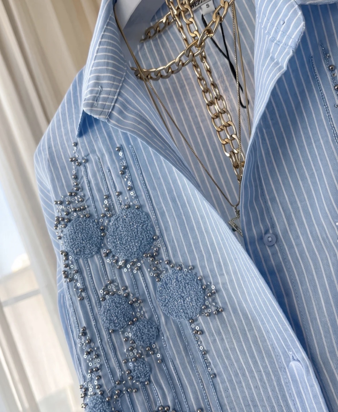 Lumière Embellished Stripe Shirt - Image 6