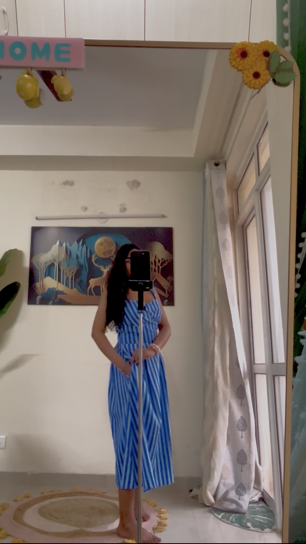 Blue & White Striped Wide-Leg Style Dress - Image 7