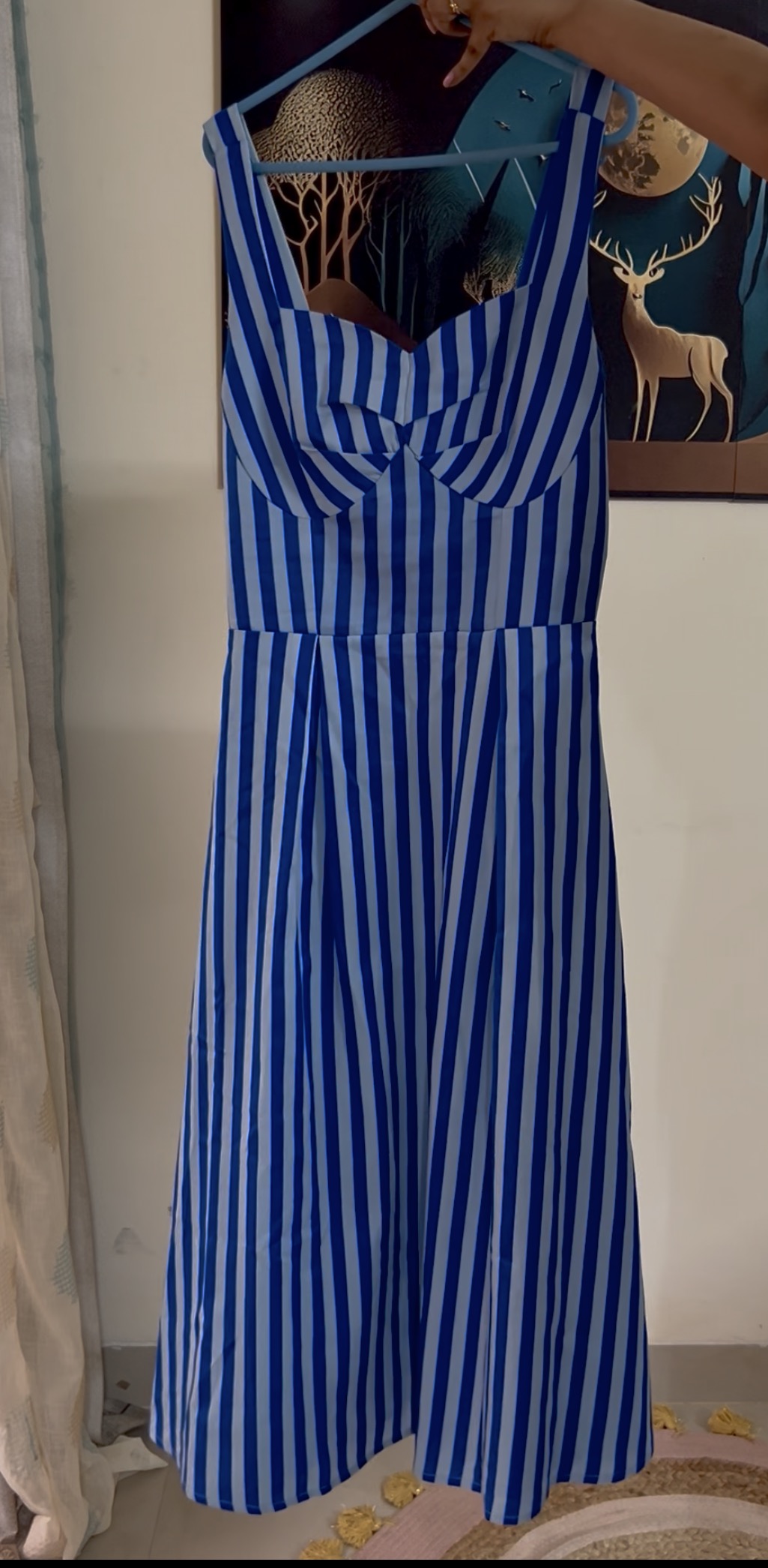 Blue & White Striped Wide-Leg Style Dress - Image 5
