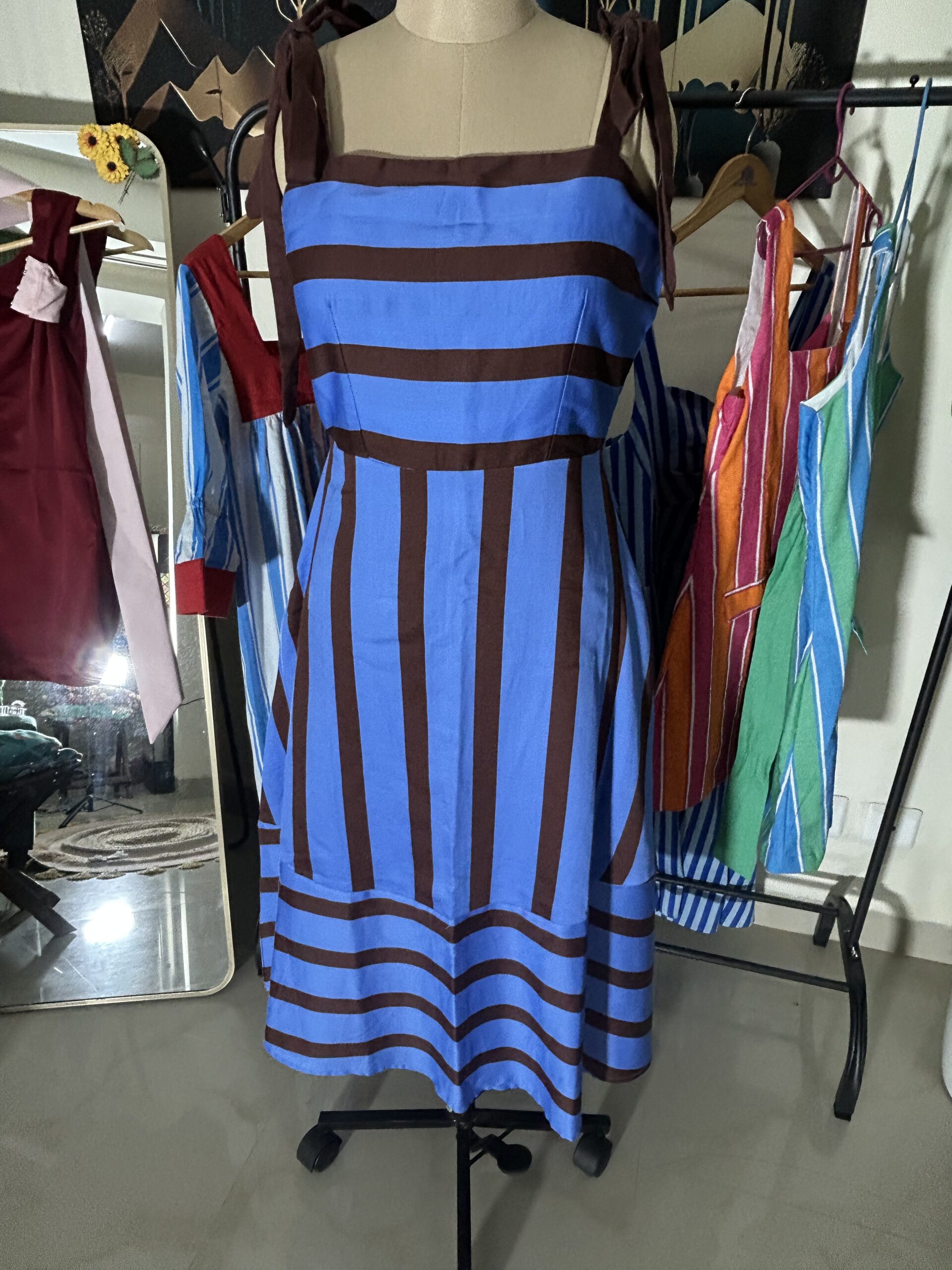 Cobalt Cocoa Stripe Maxi Dress - Image 2