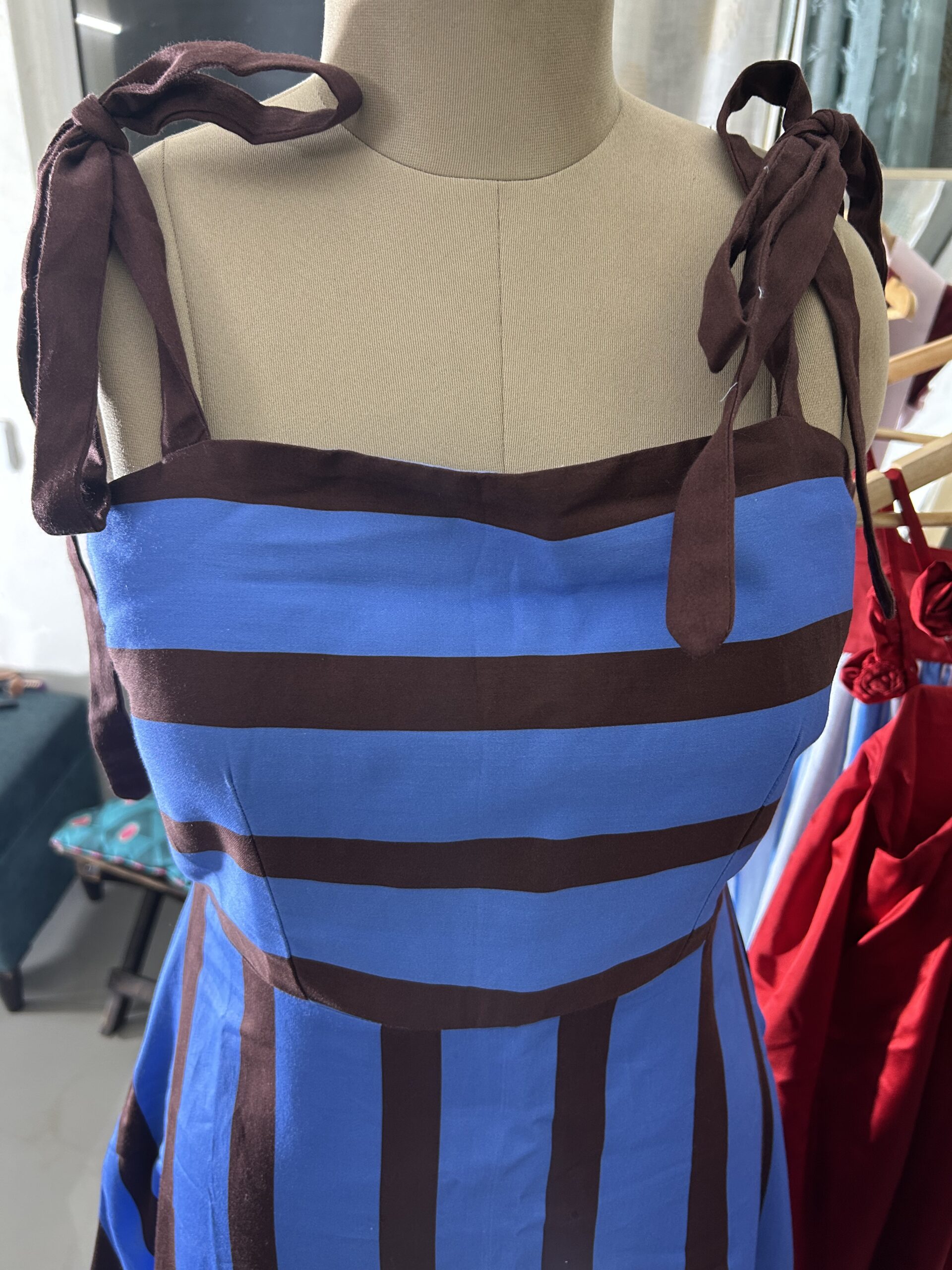 Cobalt Cocoa Stripe Maxi Dress - Image 4